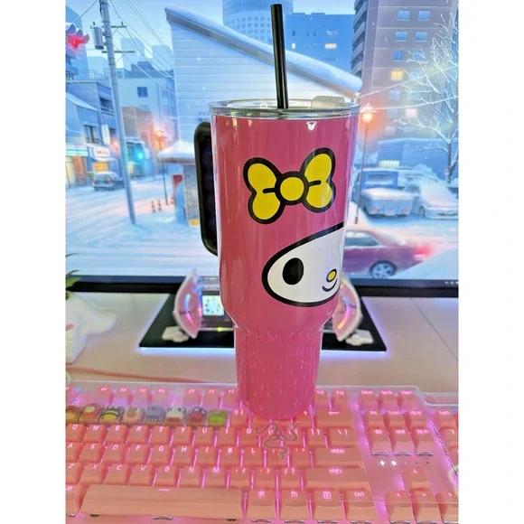 My Melody Stainless Steel Tumbler 40oz Pink  Hello Kitty & Friends 2024 Sanrio - Picture 2 of 11